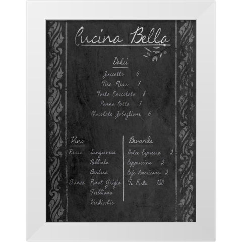 Italian Menu with Border II White Modern Wood Framed Art Print by Sundance Studio