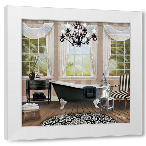 Chandelier Bath I White Modern Wood Framed Art Print by Medley, Elizabeth