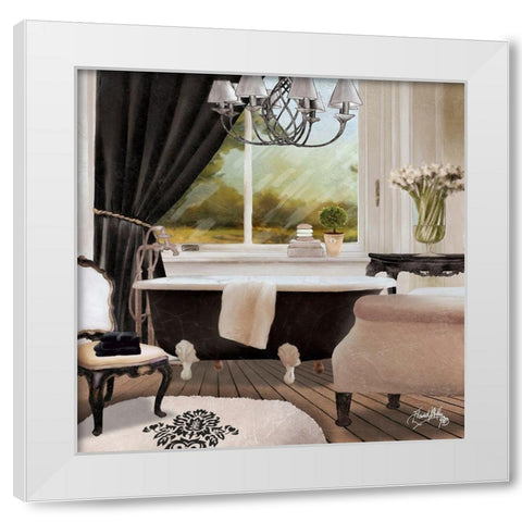 Chandelier Bath II White Modern Wood Framed Art Print by Medley, Elizabeth