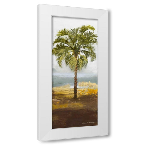 Beach Palm I White Modern Wood Framed Art Print by Marcon, Michael