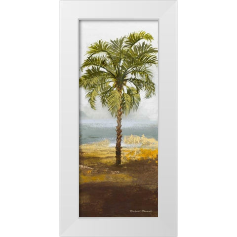 Beach Palm I White Modern Wood Framed Art Print by Marcon, Michael