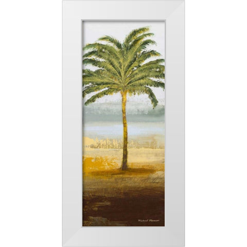 Beach Palm II White Modern Wood Framed Art Print by Marcon, Michael