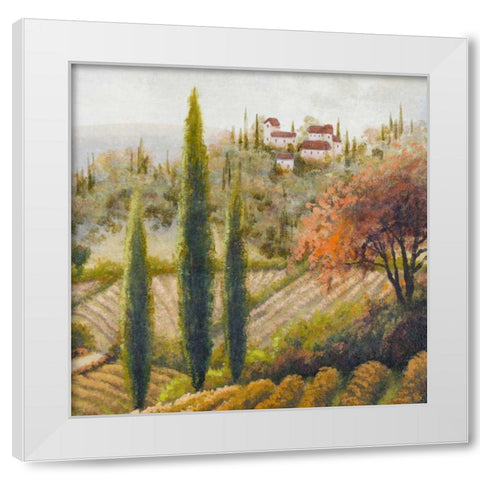 Tuscany Vineyard II White Modern Wood Framed Art Print by Marcon, Michael