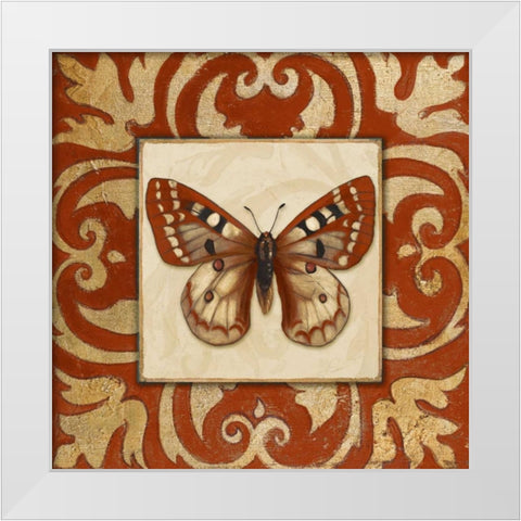 Moroccan Butterfly I White Modern Wood Framed Art Print by Pinto, Patricia