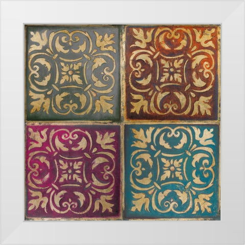 Moroccan Mosaic Patch II White Modern Wood Framed Art Print by Pinto, Patricia