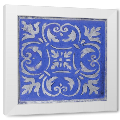 Violet Mosaic White Modern Wood Framed Art Print by Pinto, Patricia