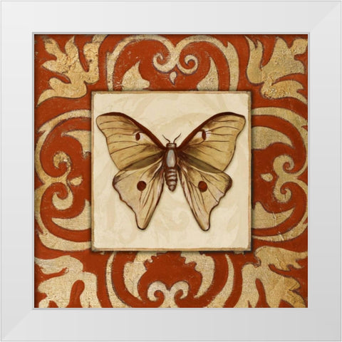 Moroccan Butterfly II White Modern Wood Framed Art Print by Pinto, Patricia