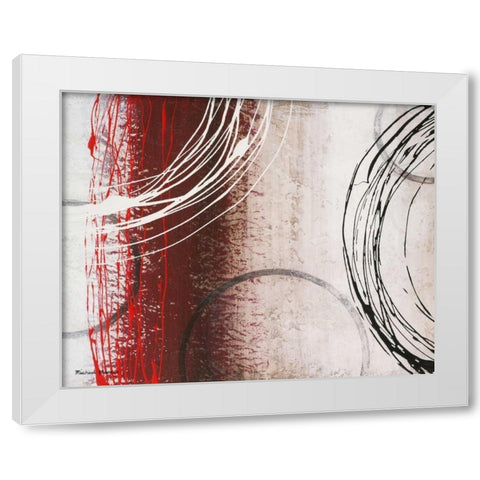 Tricolored Gestures II White Modern Wood Framed Art Print by Marcon, Michael