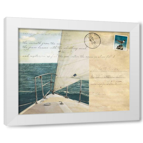 Voyage Postcard I White Modern Wood Framed Art Print by Bryant, Susan