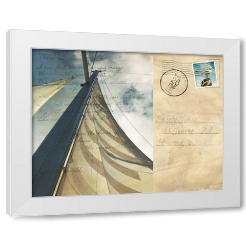 Voyage Postcard II White Modern Wood Framed Art Print by Bryant, Susan