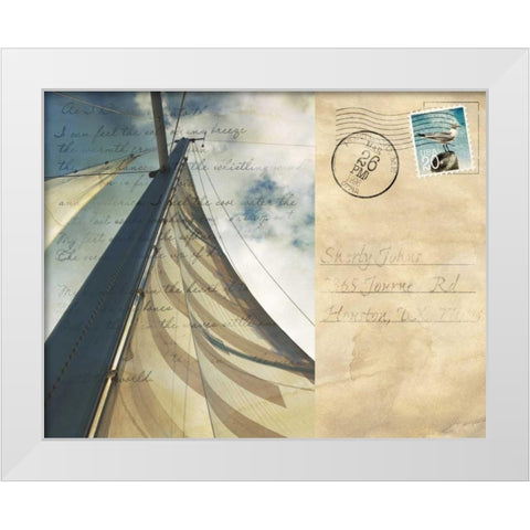 Voyage Postcard II White Modern Wood Framed Art Print by Bryant, Susan