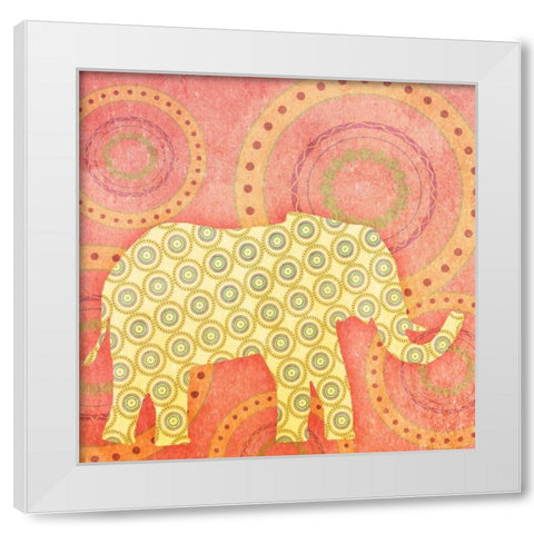 Elephant White Modern Wood Framed Art Print by SD Graphics Studio