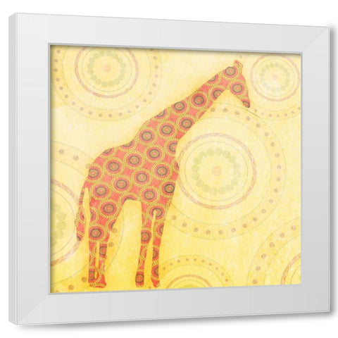 Giraffe White Modern Wood Framed Art Print by SD Graphics Studio