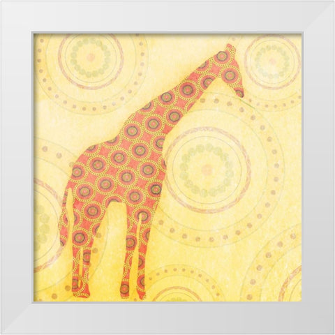 Giraffe White Modern Wood Framed Art Print by SD Graphics Studio