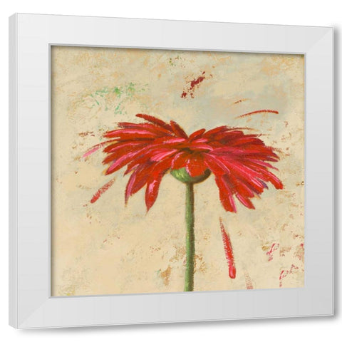 Tiny Flower Square II White Modern Wood Framed Art Print by Pinto, Patricia