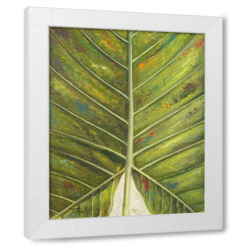 Green Zoom III White Modern Wood Framed Art Print by Pinto, Patricia