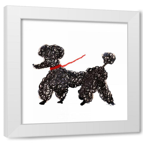 Central Park Poodle White Modern Wood Framed Art Print by Ritter, Gina