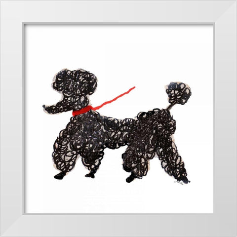 Central Park Poodle White Modern Wood Framed Art Print by Ritter, Gina