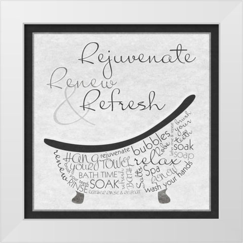 Bath Time I White Modern Wood Framed Art Print by Studio, Sd Graphics