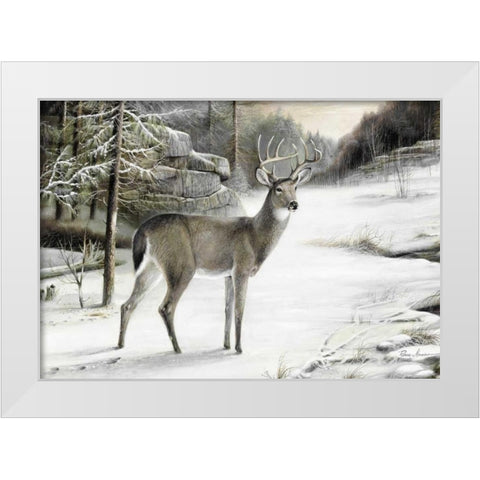 Snowy Mornings White Modern Wood Framed Art Print by Manning, Ruane