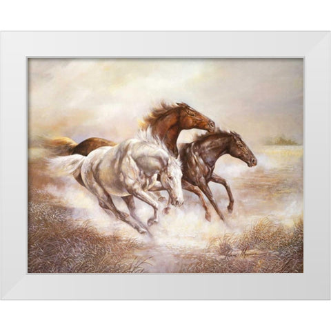 Wild Horses I White Modern Wood Framed Art Print by Manning, Ruane