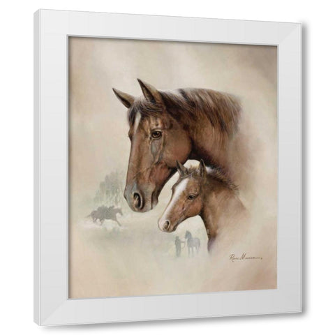 Race Horse I White Modern Wood Framed Art Print by Manning, Ruane