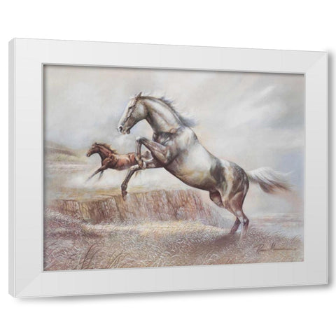Wild Horses II White Modern Wood Framed Art Print by Manning, Ruane