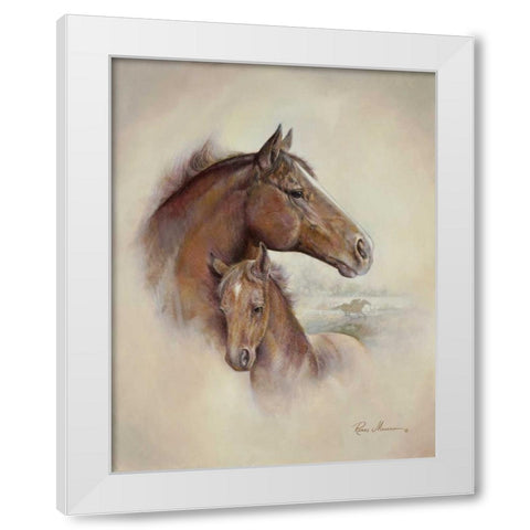 Race Horse II White Modern Wood Framed Art Print by Manning, Ruane