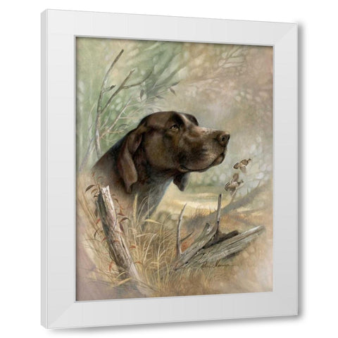 Beauty on Point White Modern Wood Framed Art Print by Manning, Ruane