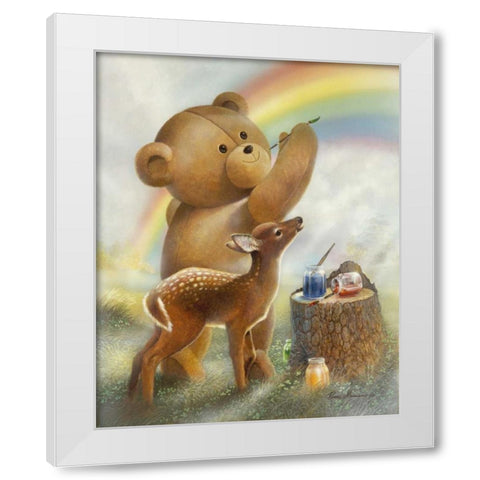 Over the Rainbow White Modern Wood Framed Art Print by Manning, Ruane