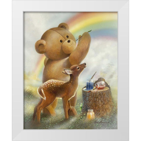 Over the Rainbow White Modern Wood Framed Art Print by Manning, Ruane