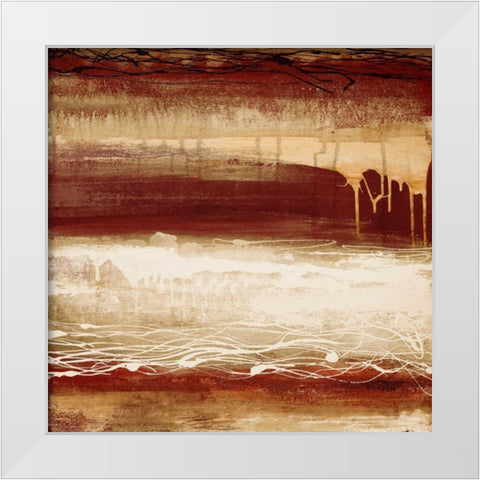 Red Wahn I White Modern Wood Framed Art Print by Marcon, Michael