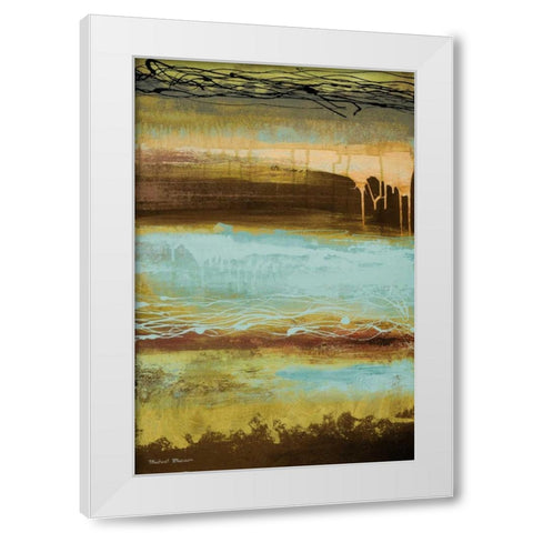 Teal Wahn I White Modern Wood Framed Art Print by Marcon, Michael