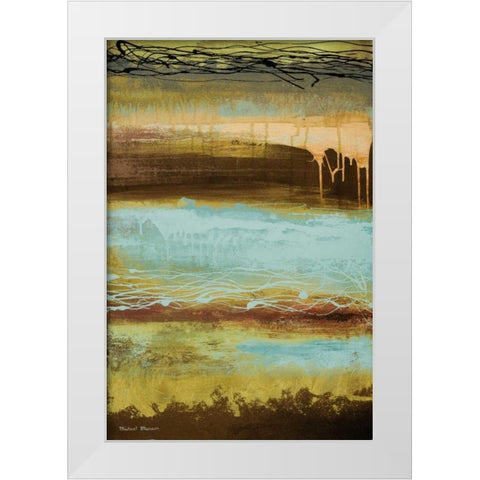 Teal Wahn I White Modern Wood Framed Art Print by Marcon, Michael