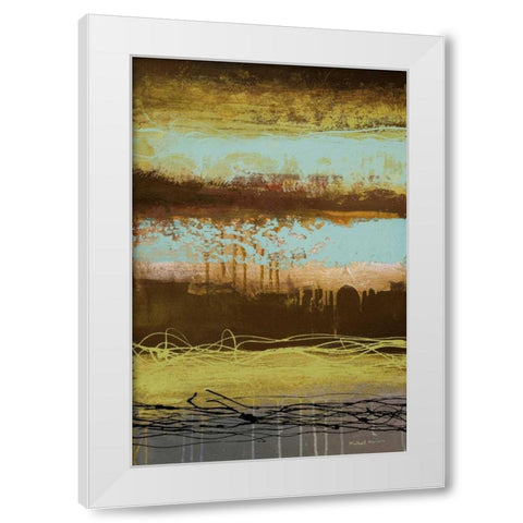 Teal Wahn II White Modern Wood Framed Art Print by Marcon, Michael