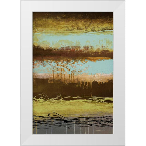 Teal Wahn II White Modern Wood Framed Art Print by Marcon, Michael