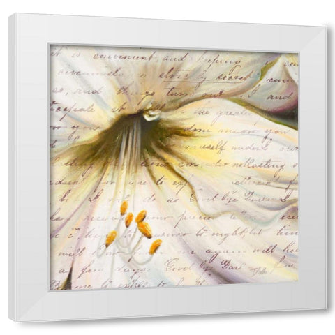 Lily Script II White Modern Wood Framed Art Print by Pinto, Patricia