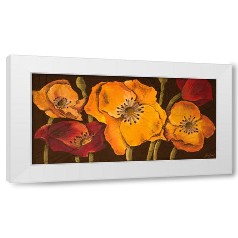 Dazzling Poppies II White Modern Wood Framed Art Print by Josefina