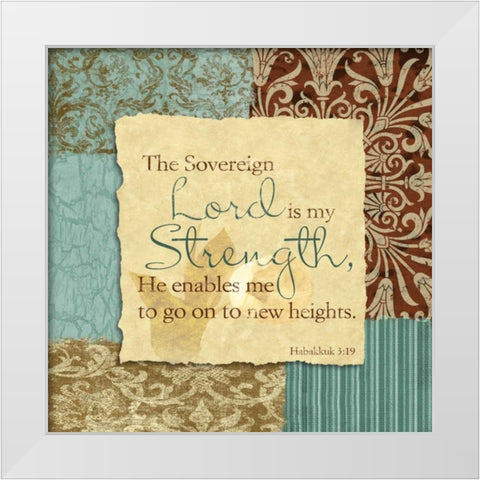 Lord Is My Strength White Modern Wood Framed Art Print by Spaeth, John