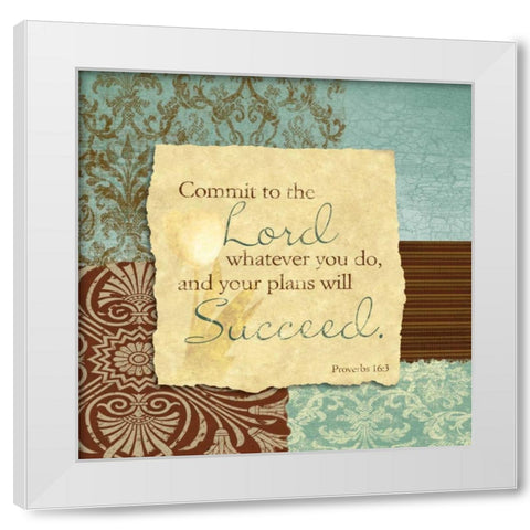 Commit to the Lord White Modern Wood Framed Art Print by Spaeth, John