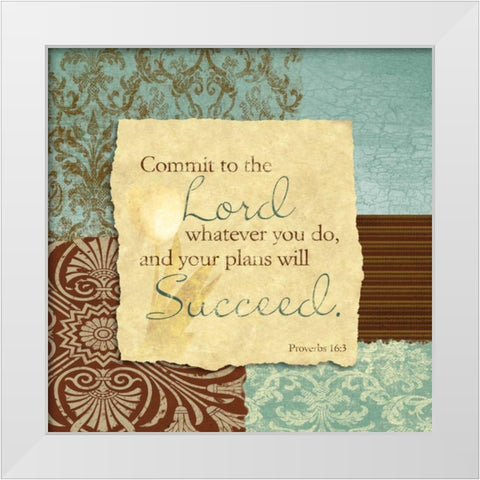 Commit to the Lord White Modern Wood Framed Art Print by Spaeth, John