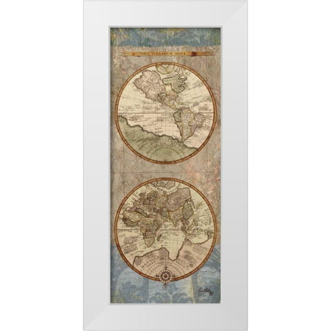 World Map Panel II White Modern Wood Framed Art Print by Medley, Elizabeth