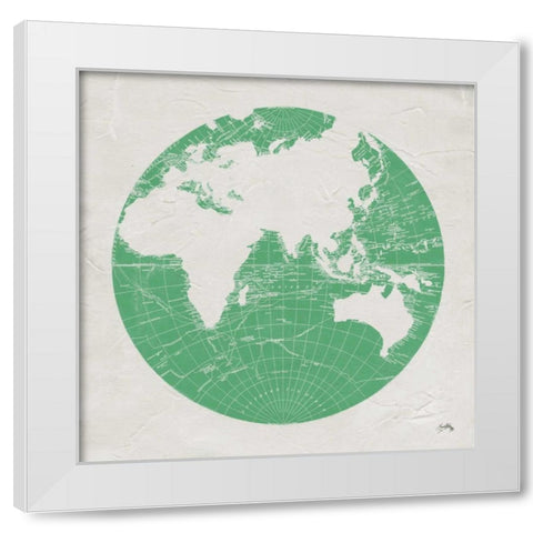 Green Globe II White Modern Wood Framed Art Print by Medley, Elizabeth