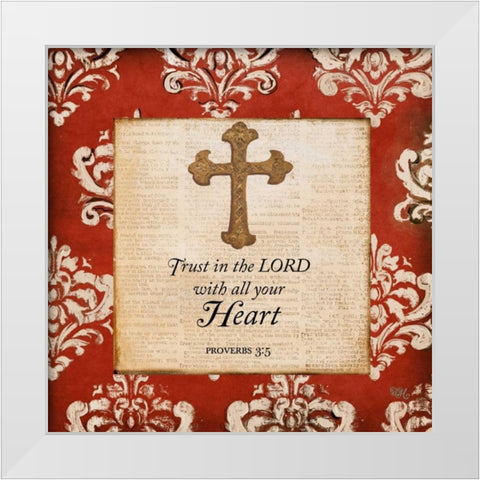 With All Your Heart I White Modern Wood Framed Art Print by Hakimipour, Tiffany