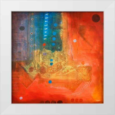 Four Corners I White Modern Wood Framed Art Print by Kingsley