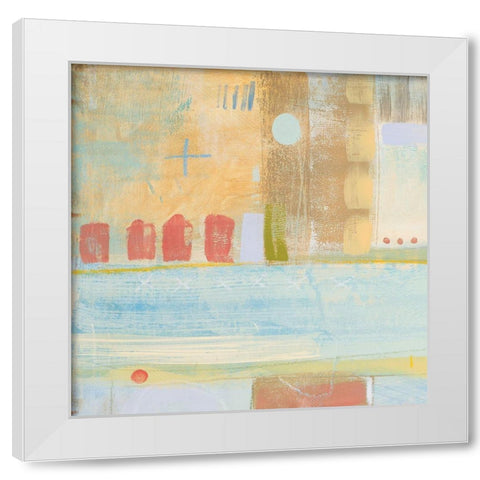 Four Corners I White Modern Wood Framed Art Print by Kingsley