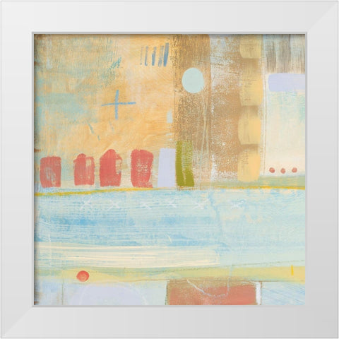 Four Corners I White Modern Wood Framed Art Print by Kingsley