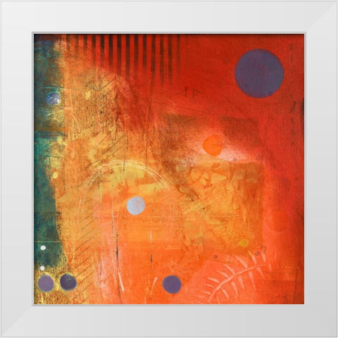 Four Corners III White Modern Wood Framed Art Print by Kingsley