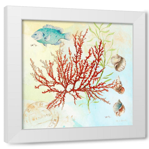 Deep Sea Coral I White Modern Wood Framed Art Print by Loreth, Lanie