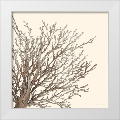 Brown Coastal Coral II White Modern Wood Framed Art Print by Loreth, Lanie